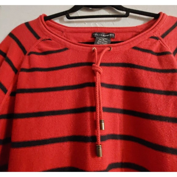 Grace Elements Sweater Tops Women XL, Striped ,long Sleeve, 100% Cotton. - Picture 6 of 12